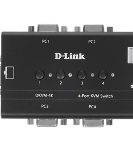 Переключатель KVM D-link DKVM-4K/B3A 4-портовый KVM-переключатель с портами VGA и PS/2