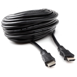 Кабель HDMI Cablexpert CC-HDMI4L-20M, 20м, v2.0, 19M/19M, серия Light, черный, позол.разъемы, экран, пакет