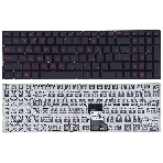 Клавиатура для ноутбука Asus N541, N501 черная, шрифт красный, с подсветкой, фото3