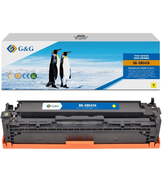 Картридж G&G аналог HP CB542A/125A/Canon 716 желтый 1.4k с чипом