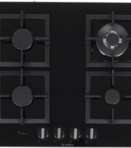 Газовая варочная панель Bosch PPH6A6I40O 5.8x59x52 см, WOK, закаленное стекло, независимая, черная