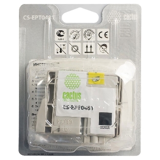 Картридж струйный Cactus CS-EPT0481 черный (14,4 мл) для Epson Photo R200/R220/R300/R320/R340/RX500/RX600/RX620/RX640