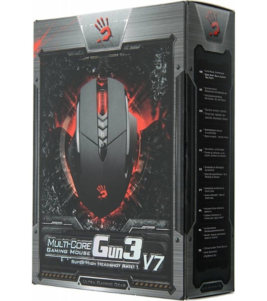 Мышь проводная A4Tech Bloody V7 черный, 3200 dpi, USB Type-A, кнопки - 8