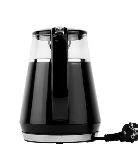 Чайник Centek CT-0019, 1100 Вт, стекло, черный и серебристый