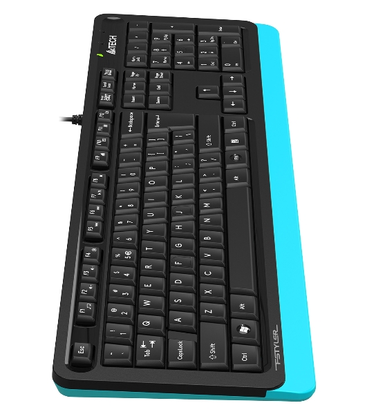 Клавиатура проводная A4Tech Fstyler FKS10, USB, черный/синий