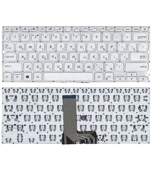 Клавиатура для ноутбука Asus X412DA серебристая