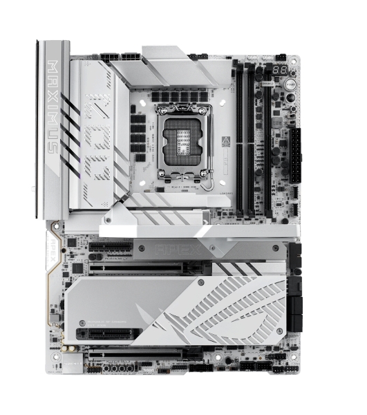 Материнская плата ASUS ROG MAXIMUS Z890 APEX, LGA 1851, Intel Z890, 2xDDR5, 4xSATA, 4xM.2, 1xPCIe 5.0 x16, 1xPCIe 5.0 x8, 2xUSB-C Thunderbolt 4, 1xUSB-C 20Gbps, 4xUSB-A 10Gbps, 4xUSB-A 5Gbps, 1x 5Gb LAN, 2x3.5 мм, 7.1, ATX