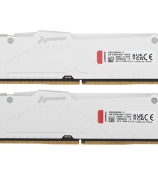 Оперативная память Kingston Fury Beast, DDR5, 32Gb (1x32Gb), 5600MHz, CL40, DIMM, с радиаторами, RGb, белый