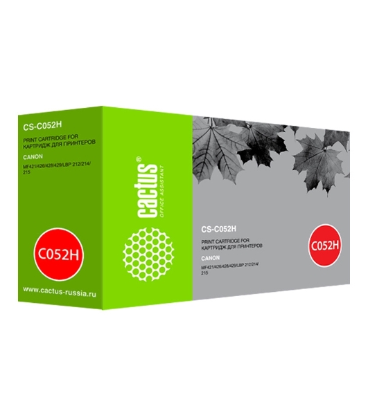 Картридж лазерный Cactus CS-C052H черный (9200 стр.) для Canon MF421/426/428/429; LBP 212/214/215