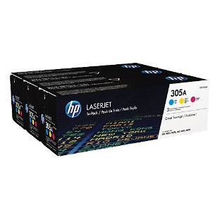Картридж лазерный набор HP CF370AM № 305A голубой/пурпурный/желтый CLJ M451 (CE411A+CE412A+CE413A)