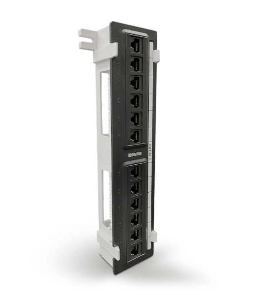 Монтажное оборудование Hyperline PPW-12-8P8C-C5e Патч-панель настенная, 12 портов RJ-45(8P8C), категория 5е, с подставкой