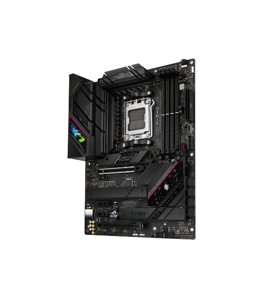 Материнская плата ASUS ROG STRIX B650E-F GAMING WIFI, AM5, AMD B650, 4xDDR5, 4xSATA, 3xM.2, 1xPCI-E 5.0 x16, 1xPCI-E 4.0 x4, 2xPCI-E x1, 1xHDMI, 1xDP, 1x 2.5Gb LAN, 4xUSB-A 2.0, 4xUSB-A 3.2 Gen 1, 2xUSB-A 3.2 Gen 2, 1xUSB-C 3.2 Gen 2, 1xUSB-C 3.2 Gen 2x2, 5x3.5 мм, 7.1, ATX