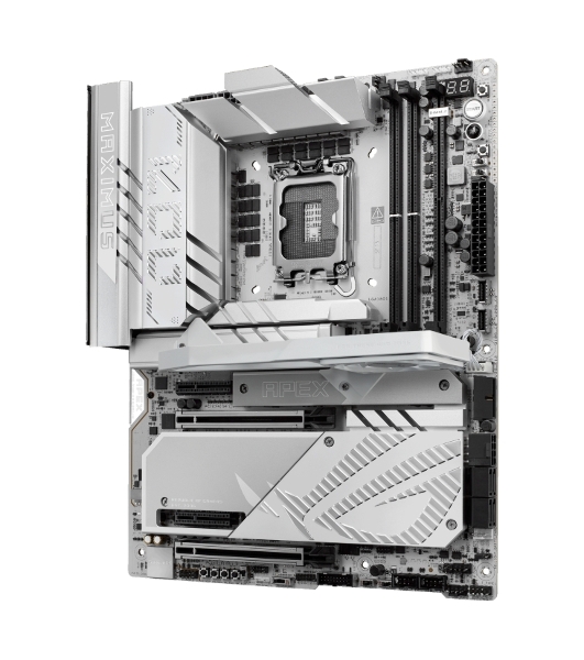 Материнская плата ASUS ROG MAXIMUS Z890 APEX, LGA 1851, Intel Z890, 2xDDR5, 4xSATA, 4xM.2, 1xPCIe 5.0 x16, 1xPCIe 5.0 x8, 2xUSB-C Thunderbolt 4, 1xUSB-C 20Gbps, 4xUSB-A 10Gbps, 4xUSB-A 5Gbps, 1x 5Gb LAN, 2x3.5 мм, 7.1, ATX