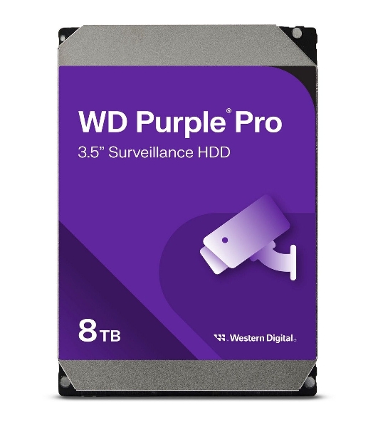 Жесткий диск HDD Western Digital 8Tb 7200rpm SATA-III 256Mb 3.5' Surveillance Purple Pro