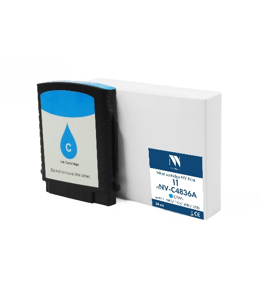 Картридж струйный NVPrint 11 (NV-C4836A) Cyan для HP BIJ 1000/1100/1200/2200 (28мл) совместимый