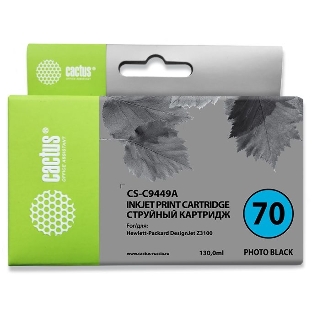 Картридж струйный Cactus CS-C9449A черный для №70 HP Designjet Z3100 (130мл)