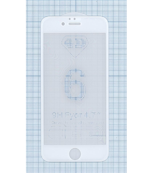 Защитное стекло 4D для Apple iPhone 6/6S белый