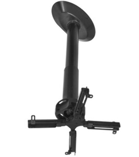 Крепеж Wize Pro PR24A Универсальное потолочный комплект Wize PR24A, состоящий из крепления+штанги 46-61 см +площадки к потолку для проектора, наклон +/- 25°, поворот +/- 6°, вращение 360°, до 23 кг, черный