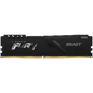 Оперативная память Kingston Fury Beast, DDR4, 8GB (1x8GB), 3600MHz, CL17, DIMM, с радиатором, черны