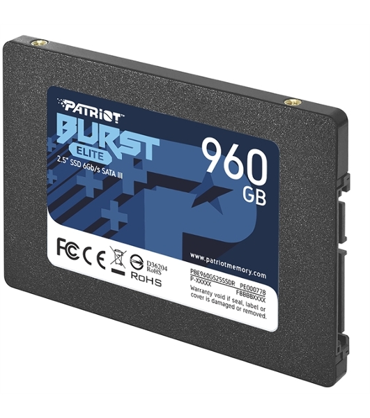 Накопитель SSD Patriot Burst Elite, 960Gb, SATA, 2.5', R/W 450/320