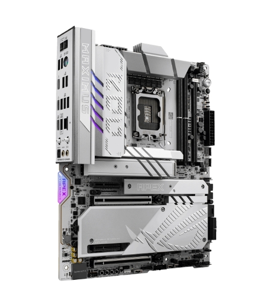 Материнская плата ASUS ROG MAXIMUS Z890 APEX, LGA 1851, Intel Z890, 2xDDR5, 4xSATA, 4xM.2, 1xPCIe 5.0 x16, 1xPCIe 5.0 x8, 2xUSB-C Thunderbolt 4, 1xUSB-C 20Gbps, 4xUSB-A 10Gbps, 4xUSB-A 5Gbps, 1x 5Gb LAN, 2x3.5 мм, 7.1, ATX
