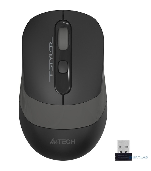 Мышь беспроводная A4Tech Fstyler FG10S черный/серый, 2000 dpi, радиоканал, USB, кнопки - 4