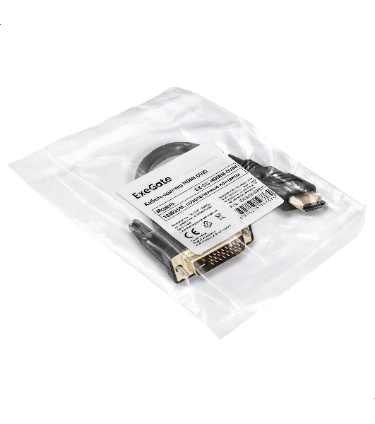 Кабель-адаптер HDMI-DVI-D ExeGate EX-CC-HDMIM-DVIM (19M/25M, позолоченные контакты)