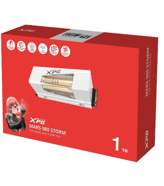 Накопитель SSD ADATA XPG MARS 980 STORM, 1000Gb, M.2(22x80мм), NVMe, PCIe 5.0 x4, 3D NAND, R/W 14000/10000Mb/s, IOPs 1 600 000/1 650 000, TbW 740, DWPD 0.4, with Heat Sink (5 лет)