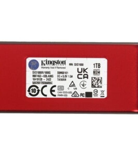 Внешний SSD Kingston XS1000, 1Tb, USB Type-C 3.1, R/W 1050 МБ/с/ 1000 МБ/с черный