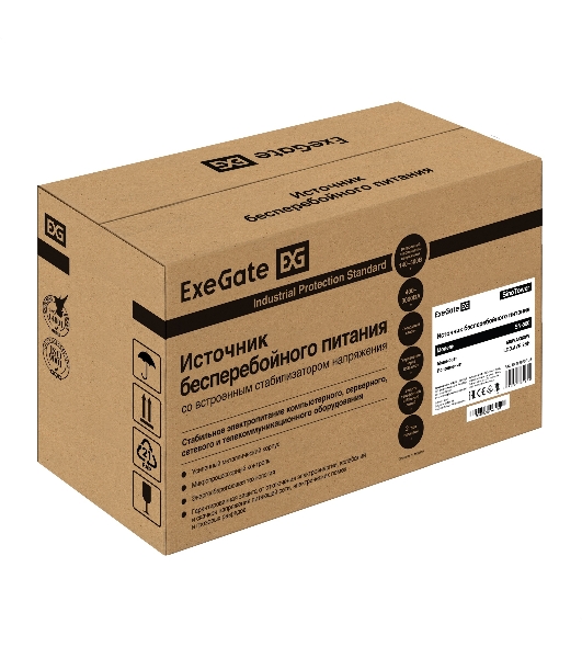 Источник бесперебойного питания (инвертор, синус, для котла) ExeGate SineTower SN-600.LCD.AVR.2SH 600VA/360W, чистая синусоида, LCD дисплей, AVR, 2*Schuko, линейно-интерактивный, черный