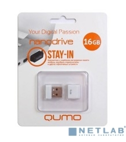 Флешка USB QUMO 16Gb, NANO QM16GUD-NANO-W белый