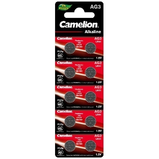 Элемент питания алкалиновый 'таблетка' Camelion G 3 Mercury Free AG3-BP0%Hg 392A/LR41/192 BL-10 (блист.10шт)