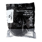 Кабель HDMI Cablexpert CC-HDMI4L-20M, 20м, v2.0, 19M/19M, серия Light, черный, позол.разъемы, экран, пакет, фото2