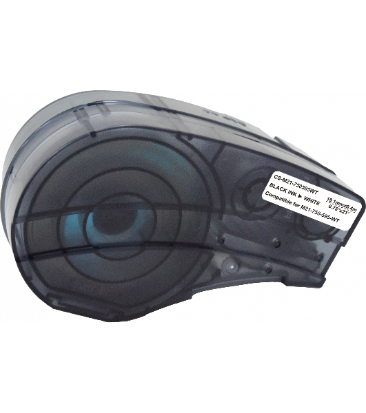 Картридж ленточный Cactus CS-M21-750595WT черный шрифт, белый фон (19.1 мм, 6.4 м) для Brady BMP21-PLUS, BMP21-LAB