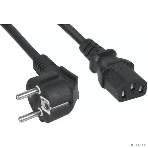 Кабель питания Filum ПВС-АП 3x1.0 CEE 7/7(Schuko) угловая - C13, 220/250В, 10А, чёрный, 1.8м, фото 1