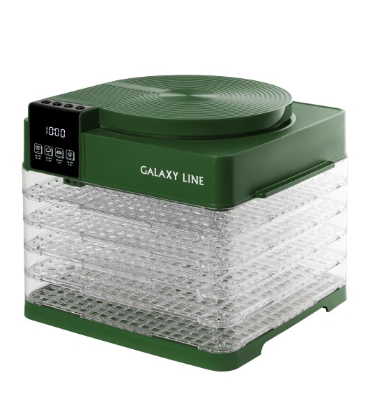 Сушилка для овощей и фруктов Galaxy Line GL 2630, зеленый, с электронным управлением, 450 Вт