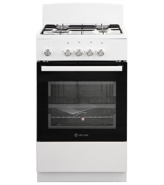 Плита газовая De Luxe 5040.48Г (Щ) белый, конфорок 4 шт, духовка 43 л, 50 см x 85 см x 50 см