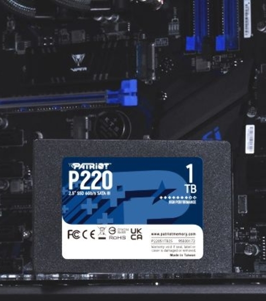 Накопитель SSD Patriot P220, 1Tb, SATA III, 2.5', R/W 550/500