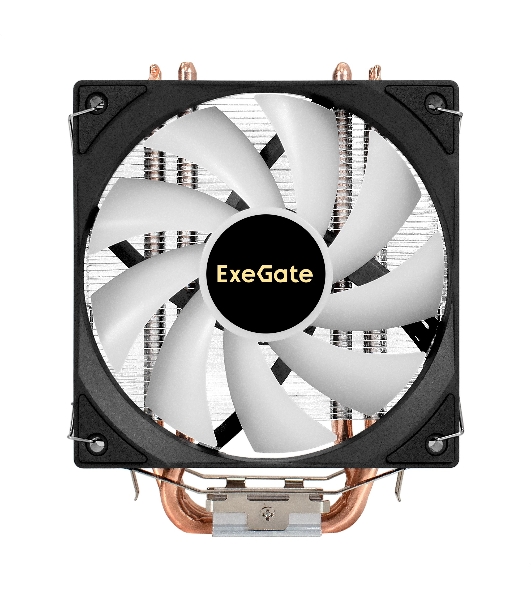 Кулер ExeGate Wizard EXX600-PWM.ARGb (Al+Cu, 6 тепл.трубки, LGA775/1150/1151/1155/1156/1200/1700/1851/AM2/AM2+/AM3/AM3+/AM4/AM5/FM1/FM2/754/939/940, TDP 180W, Fan 120мм PWM, 800-2400RPM, Hydro bearing, 4pin + 5V 3pin ARGb, 11-24db, 540г, ARGb подсветка, с термопастой, на защелках, Color Box)