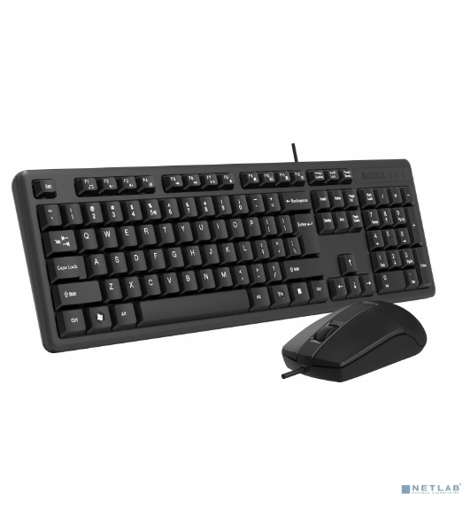 Комплект клавиатура+мышь A4Tech KK-3330S проводной, USB, 1200 DPI, чёрный
