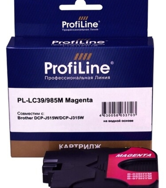Картридж струйный ProfiLine PL-LC39/985M для принтеров Brother DCP-J125/DCP-J315W/DCP-J515W/MFC-J220/MFC-J265W/MFC-J410/MFC-J415W с чернилами Magenta