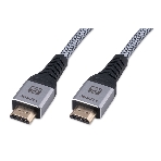 Кабель HDMI Cablexpert CCP-HDMI16K-2M, 19M/19M, v2.2, 16K, медь, тройной экран, позол.контакты, нейлон.оплетка, метал.коннекторы, 2м, серый, коробка, фото3