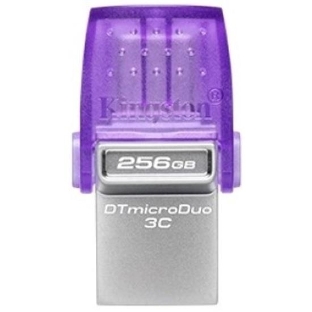 Флешка USB Kingston DataTraveler microDuo 3C (DTDUO3CG3/256GB), 256Gb, USB 3.2 Gen 1/Type-C, R/W 200/15, фиолетовый
