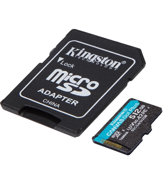 Флеш карта microSDXC 512Gb Kingston SDCG4/512Gb Canvas Go! Plus V10 A2 + adapter