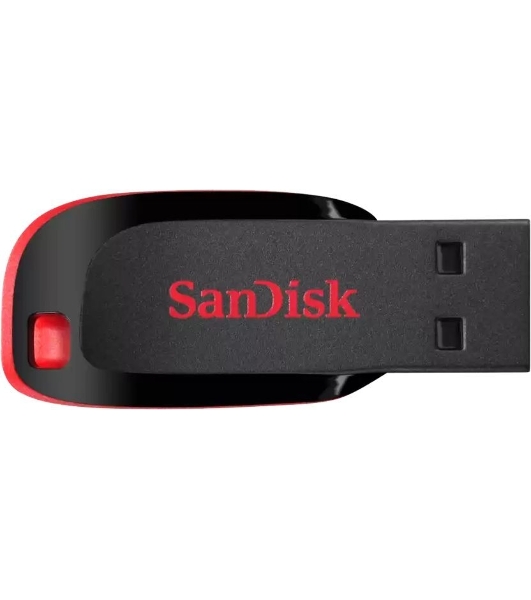Флешка USB Sandisk CZ50 Cruzer Blade (SDCZ50-016G-B35), 16Gb, USB 2.0, R/W 15/4, черный/красный