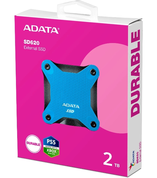 Внешний SSD ADATA SD620, 2TB, USB 3.2 Gen 2 Type-A, R/W 550/480, синий