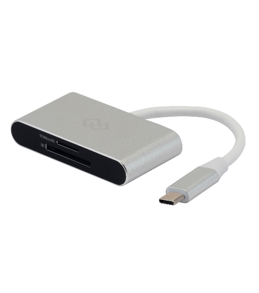 Кард-ридер Digma CR-С2501-S/серебристый/SD/TF/micro-SD/USB Type-C/алюминий