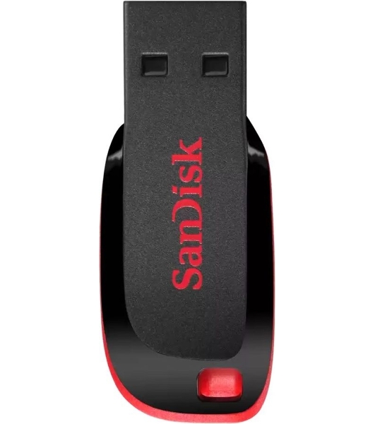 Флешка USB Sandisk CZ50 Cruzer Blade (SDCZ50-016G-B35), 16Gb, USB 2.0, R/W 15/4, черный/красный