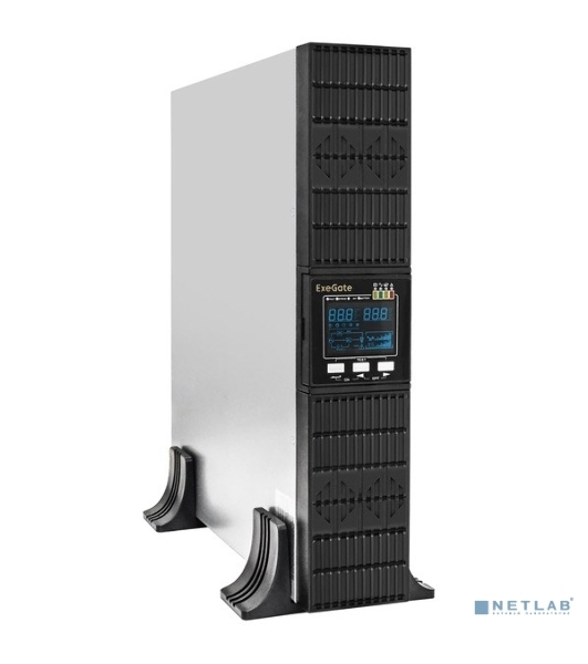 Источник бесперебойного питания On-line ExeGate PowerExpert ULS-1000.LCD.AVR.1SH.2C13.USB.RS232.SNMP.2U 1000VA/1000W, On-Line, PF=1, LCD, 1*Schuko+2*C13, RS232, USB, SNMP-slot, Rackmount 2U/Tower, металлический корпус, черный