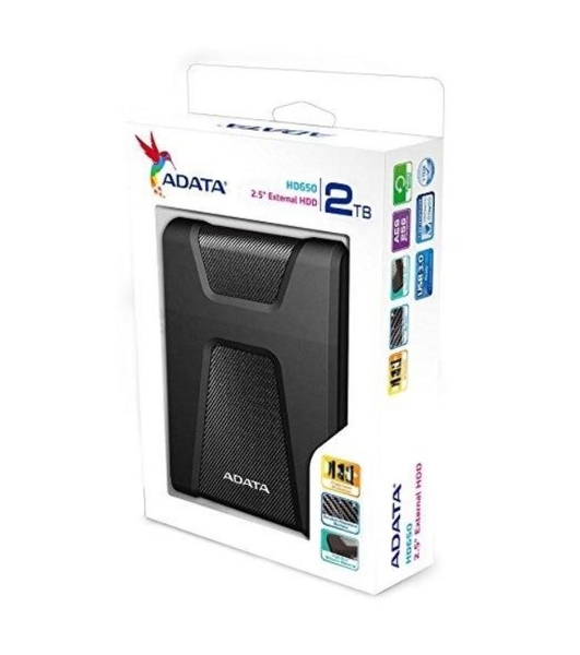 Внешний HDD 2.5' ADATA HD650, 2TB, USB 3.2 Gen 1 Type-A, 5400 rpm, черный